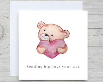 Personalized Sympathy Card: Sending Hugs & Love