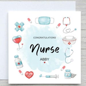 Personalized Nurse Graduation Card: Congratulations, New Job
