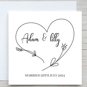 Personalised WEDDING Card, Congratulations card, Initials Bride and Groom Card, Just married card, congratulations cards, MR MRS card