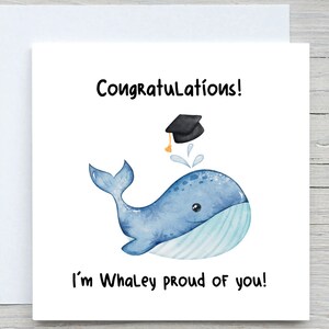 Afstudeerkaart, gepersonaliseerde afstudeerkaart, Whaley Proud of you-kaart, Happy Graduation-kaart