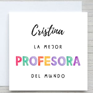 Personalisierte Danke Lehrer Karte, Lehrer Karte, Spanisch Lehrer Karte, La mejor profesora Karte, Bester Lehrer