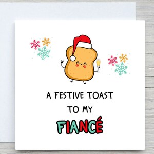 Kerstkaart, feestelijke toastkaart, verjaardagskaart verloofde, A Little Birthday Toast To My FIANCÉ, For FIANCÉ, From FIANCÉE,