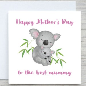 Cartão de aniversário, cartão de amor, mãe Koala Cartão de dia das mães, cartão de dia das mães, cartão de dia das mães, melhor cartão de mamãe