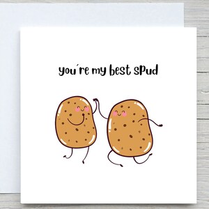 Biglietto di auguri per il giorno romantico, biglietto di auguri per l'anniversario, biglietto "Ti amo", il mio miglior spud, biglietto romantico, regalo di San Valentino