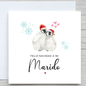 Tarjeta navideña romántica española, Feliz Navidad a mi marido, Tarjeta navideña para el esposo, Tarjeta navideña para la esposa, Feliz Navidad para el esposo