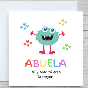 Tarjeta del día de la madre, tarjeta del día de la madre, tarjeta para la abuela, tarjeta de la abuela, la mejor abuela del mundo