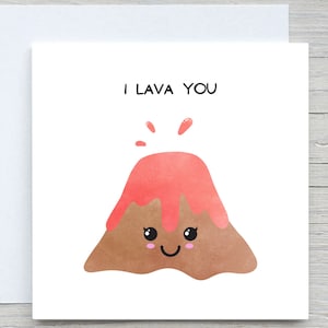 Valentines Day Card, Love greeting card, I love you Card, I lava you volcano card, Romantic Card, Valentine's Gift