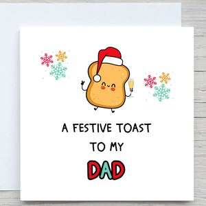 Weihnachtskarte, festlicher Toast Karte, meinem Vater Weihnachtskarte, Weihnachtsgeschenkkarte, von Sohn, von Tochter, Vater Weihnachtsgeschenk
