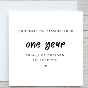 Carte d'anniversaire de un an, carte d'anniversaire de un an petit ami petite amie, carte d'anniversaire de un an mari femme, partenaire d'anniversaire