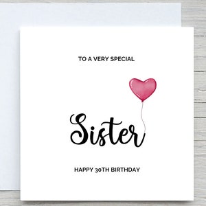 Tarjeta de cumpleaños, tarjeta de cumpleaños personalizada para hermana, tarjeta de cumpleaños para hermana, cumpleaños de hermana, para ella