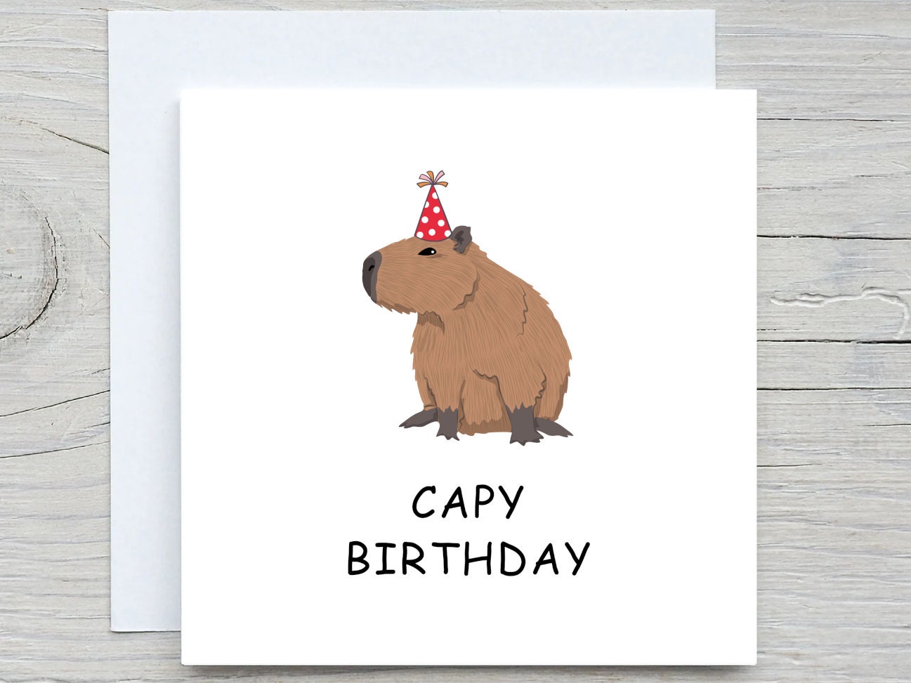 Animal Theme Birthday Card Capybara Birthday Card - Funny Capybara Party Greeting Card 145x145mm Boys Size 8 Clothes
