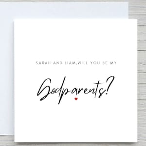 Tarjeta de padrinos personalizada, tarjeta de bautizo, tarjeta "¿Seréis mis padrinos?", tarjeta de propuesta, tarjeta de bautismo