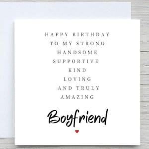 Tarjeta de cumpleaños para novio, tarjeta de cumpleaños personalizada para novio, tarjeta de cumpleaños para novio, de novia, linda, para él, tarjeta con poema