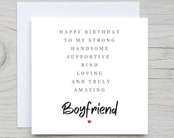 Personalized Birthday Card For Boyfriend, Poem