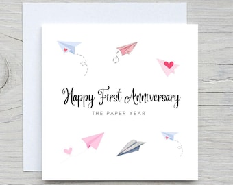 Personalized First Anniversary Card: Paper Anniversary