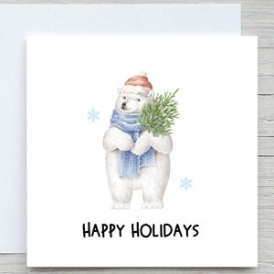 Gepersonaliseerde kerstkaart, ijsbeer kerstkaart, kerstkaart, gepersonaliseerde kaart, fijne feestdagen