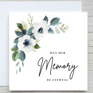 Eternal Memory Beileid Karte, es tut mir leid für Ihre Verlust Karte, Sympathy Card, Death Card, ewige Memory Card, elegante Blumen Karte