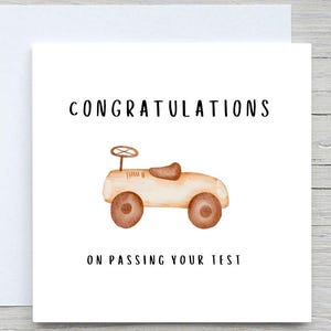 Congratulations card, Congrats, personalised card, Driving Test Card ,Congratulations On Passing driving Test, toy car card