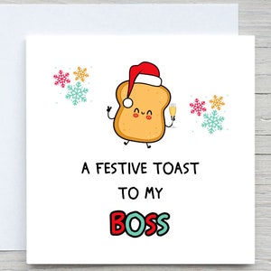 Biglietto di Natale, biglietto di brindisi festivo, al mio capo, biglietto di Natale personalizzato, biglietto regalo di Natale, da dipendente, per il datore di lavoro
