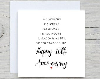 Personalized 10th Anniversary Card