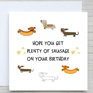 Personalised Birthday card, Funny Birthday card, Plenty Of Sausage Card, Sassy Birthday card, Sausage Dog card