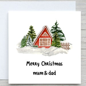 Biglietto di Natale personalizzato, biglietto per mamma e papà, biglietto di auguri, biglietto personalizzato, biglietto di buone feste, biglietto di buon Natale, biglietto acquerello