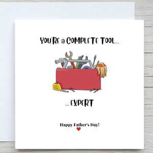Tarjeta del Día del Padre, Tarjeta para papá, Tarjeta de Te amo papá, Feliz Día del Padre, Experto en herramientas