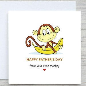 Vaderdagkaart, naar papa-kaart, ik hou van je papa-kaart, gelukkige vaderdag, van je kleine aap