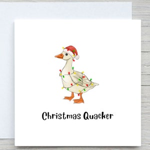 Tarjeta de Navidad personalizada, Tarjeta divertida de pato, Tarjeta de vacaciones, Tarjeta personalizada, Tarjeta de felices fiestas, Tarjeta de Feliz Navidad, Año Nuevo
