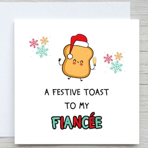 Kerstkaart, feestelijke toastkaart, verjaardagskaart verloofde, A Little Birthday Toast To My FIANCÉE, For FIANCÉE, From FIANCÉ, voor haar kaart