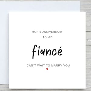 Tarjeta de aniversario para prometido, no puedo esperar para casarme contigo, para futuro esposo, tarjeta para futuro esposo, tarjeta de feliz aniversario, para él