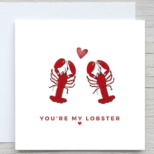 Tarjeta del día de San Valentín, tarjeta de felicitación de amor, tarjeta My Lobster, tarjeta romántica, regalo de San Valentín