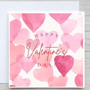 Happy Valentines day Card, I love you, Watercolor Hearts card, Valentine&#39;s Day Card, romantic card, i love you card, valentines day card