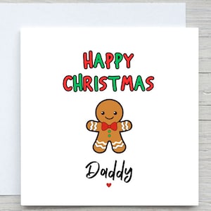 Biglietto di Natale personalizzato per papà, biglietto di Natale per papà, biglietto di Natale per papà, biglietto di Natale per papà, biglietto omino di pan di zenzero, dai bambini