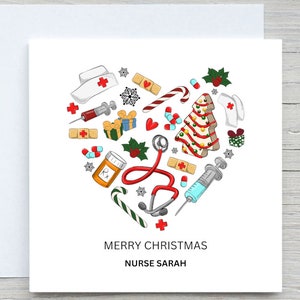 Carte de Noël personnalisée, carte de vœux, carte pour infirmière, carte pour médecin, carte de joyeux Noël infirmière, pour médecin, à partir de la carte du patient