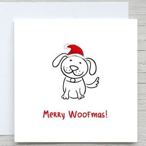 Biglietto di Natale personalizzato, Allegri carismi dal cane, dal biglietto di auguri per animali domestici, Buon Woofmas, al proprietario del cane, per lei, per lui