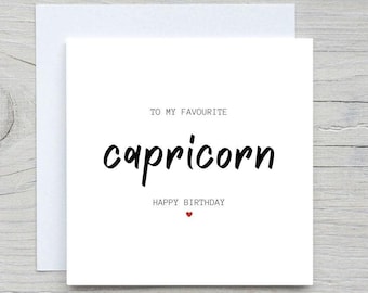 Capricorn Zodiac Birthday Card: Horoscope Astrology Gift