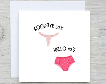 Grappige 40e verjaardagskaart: vaarwel jaren &#39;30 pantyhumor