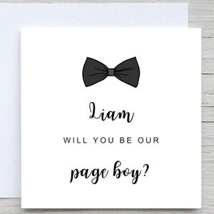 Tarjeta de propuesta de paje personalizada: solicitud de boda