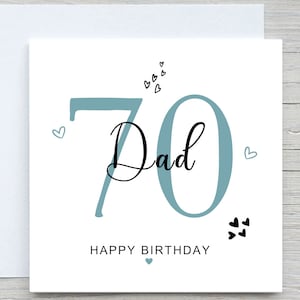 Biglietto di compleanno personalizzato, biglietto di compleanno per il 70° compleanno del papà, per il compleanno del papà, da figlio, da figlia, biglietto di compleanno per il 70° compleanno