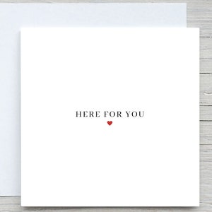 Tarjeta de condolencias personalizada, te envío grandes abrazos, tarjeta aquí para ti, tarjeta de momento triste, te envío amor, tarjeta para que te mejores pronto