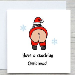 Cartão de Natal incrível, cartão de Natal, cartão de Natal engraçado, cartão de Santa Butt, cartão de presente de Natal, presente de feriado, presente de Natal engraçado