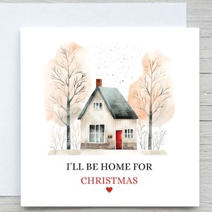 Biglietto di Natale personalizzato, sarò a casa per Natale, biglietto di auguri, biglietto personalizzato, biglietto di buone feste, biglietto di ritorno a casa