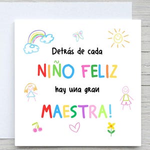 Personalisierte Spanisch Lehrer Karte: La Mejor Profesora, Gran Maestra
