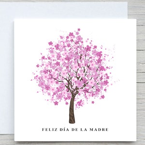 Feliz Día de la Madre, Tarjeta del Día de la Madre en español, Tarjeta para mamá, Tarjeta CEREZA EN FLOR, tarjeta para padres, tarjeta para mamá, regalo del Día de la Madre