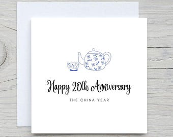 Personalized 20th Anniversary Card: China Anniversary