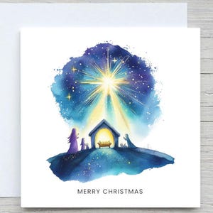 Spersonalizowana kartka świąteczna, Wesołych świąt, kartka z choinkami Holly Night, kartka z życzeniami na szopkę, kartka wesołych świąt