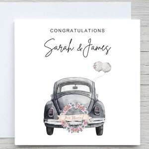 Personalised WEDDING Card, Congratulations card, Just married car, Just married card, congratulations cards, MR MRS card