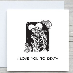 Jubiläumskarte, ich liebe dich bis zum Tod, ich liebe dich Karte, Valentinstag Karte, Jahrestag Karte, Halloween Karte