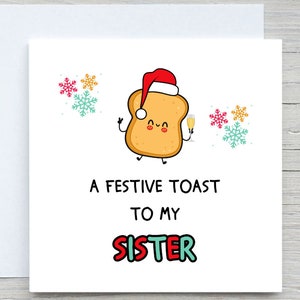 Biglietto di Natale, biglietto di brindisi festivo, per mia sorella Biglietto di Natale, biglietto regalo di Natale, da fratello, regalo di Natale per sorella